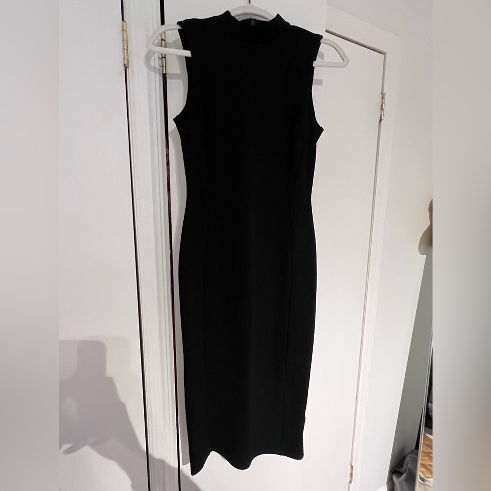 Topshop Black high-neck dress